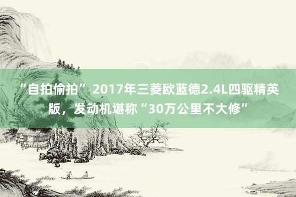 “自拍偷拍” 2017年三菱欧蓝德2.4L四驱精英版，发动机堪称“30万公里不大修”