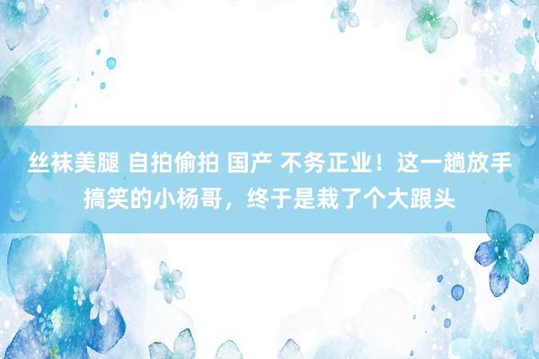 丝袜美腿 自拍偷拍 国产 不务正业！这一趟放手搞笑的小杨哥，终于是栽了个大跟头