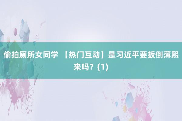 偷拍厕所女同学 【热门互动】是习近平要扳倒薄熙来吗？(1)