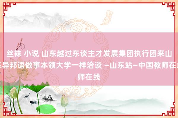 丝袜 小说 山东越过东谈主才发展集团执行团来山东异邦语做事本领大学一样洽谈 —山东站—中国教师在线