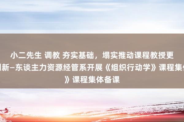 小二先生 调教 夯实基础，塌实推动课程教授更正与创新—东谈主力资源经管系开展《组织行动学》课程集体备课