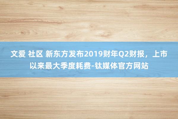 文爱 社区 新东方发布2019财年Q2财报，上市以来最大季度